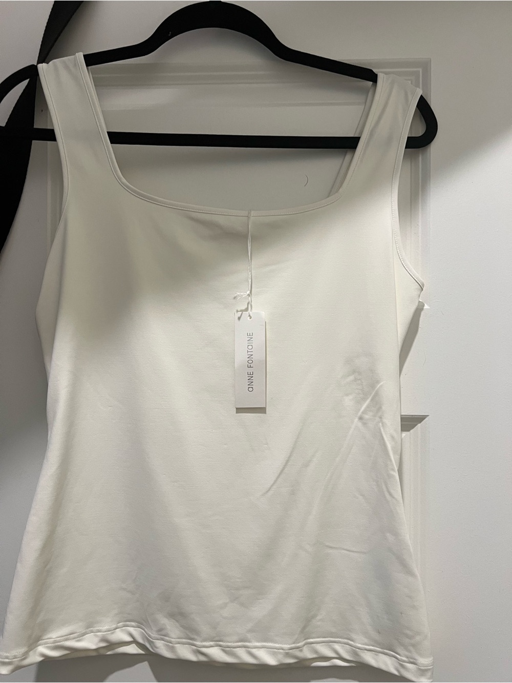 Anne Fontaine White Scoop-Neck Tank Top